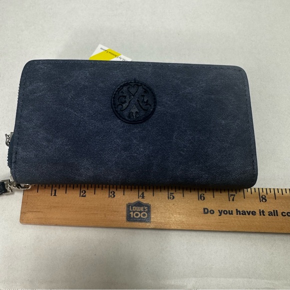 CXL‎ Christian Lacroix Jasper Barrel Satchel Crossbody Denim Blue Free Wallet - Picture 9 of 14